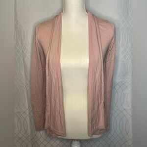Baby pink long open sweater